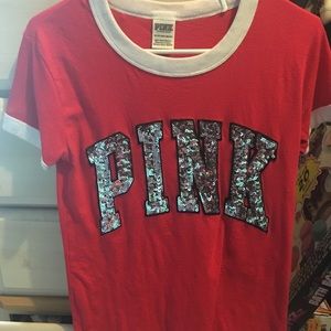 PINK Coral short sleeve tee